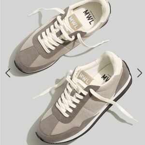 NWOT Madewell League Sneakers in Washed Nubuck and Mesh (Coastal Granite) $110